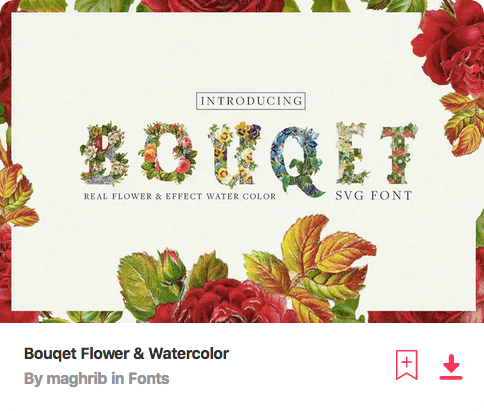 bouqet-flowers-watercolor-color-font
